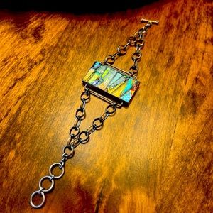 Dichroic glass bracelet and ring